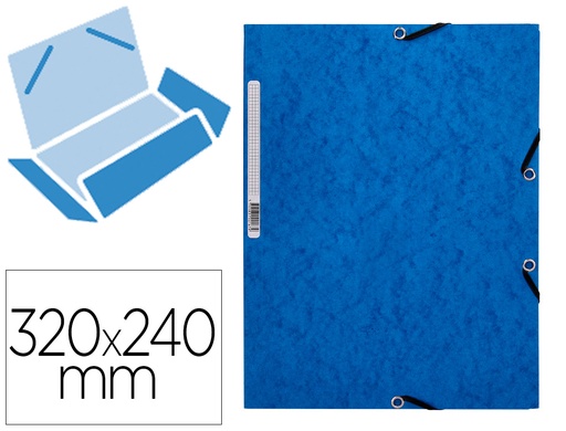 [31625] Carpeta q-connect gomas kf02167 carton simil-prespan solapas 320x243 mm azul