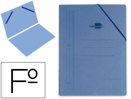 [1399] Carpeta liderpapel gomas folio sencilla carton compacto azul