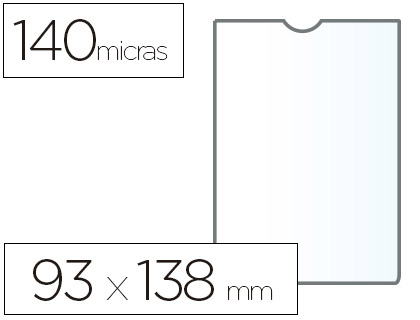 [76147] Funda portadocumento esselte plastico transparente q40 micras tamaño 93x138 mm