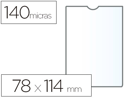 [76146] Funda portadocumento esselte plastico transparente 140 micras tamaño 78x114 mm