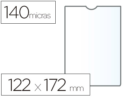 [76145] Funda portadocumento esselte transparente plastico 140 micras tamaño 122x172 mm