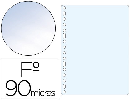 [63902] Funda multitaladro saro folio 90 mc pvc cristal caja de 100 unidades