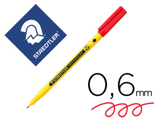 [171867] Rotulador staedtler noris writing pen 307 tinta base de agua punta fina trazo 0,6 mm rojo