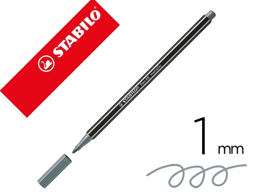 [153649] Rotulador stabilo acuarelable pen 68 metalico plata punta gruesa 1mm