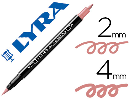 [150920] Rotulador lyra aqua brush acuarelable doble punta fina y pincel rosa carmin