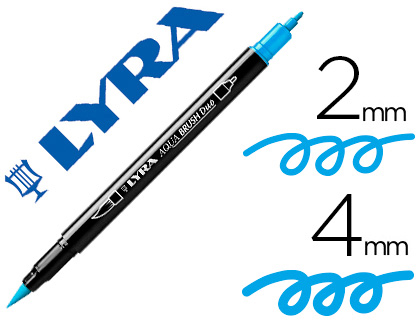 [150906] Rotulador lyra aqua brush acuarelable doble punta fina y pincel azul claro