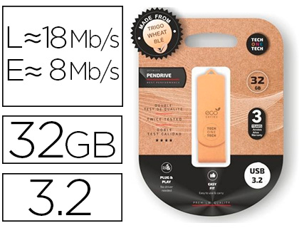 [166631] Memoria usb tech one tech ecotech biodegradable 32 gb usb 3.2