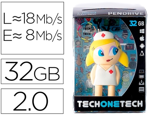 [161837] Memoria usb tech on tech enfermera kitty 32 gb