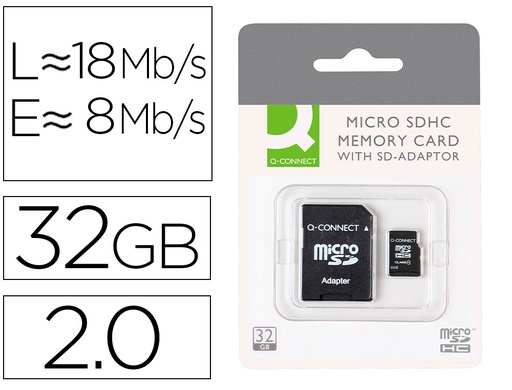 [72650] Memoria sd micro q-connect flash 32 gb clase 6 con adaptador